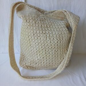 MA-DE Knit Straw Crocheted BoHo Hippie Crossbody Shoulder Bag Y2K